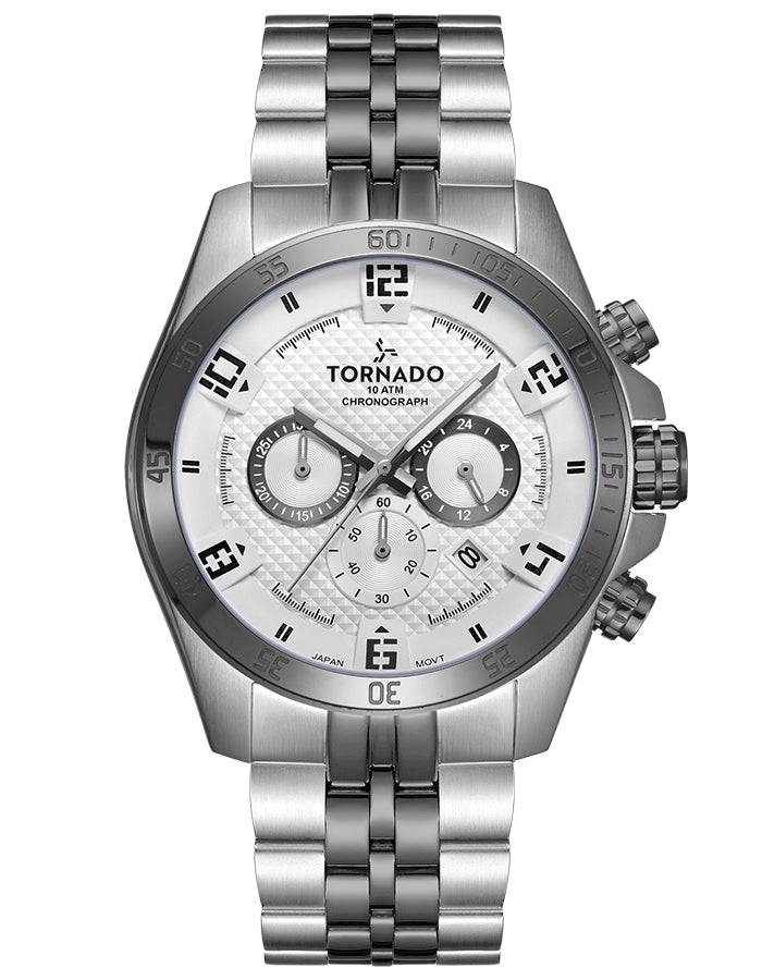 Tornado Men's Chronograph White Dial Watch - Premium from shopiqat - Just $44.900! Shop now at shopiqat